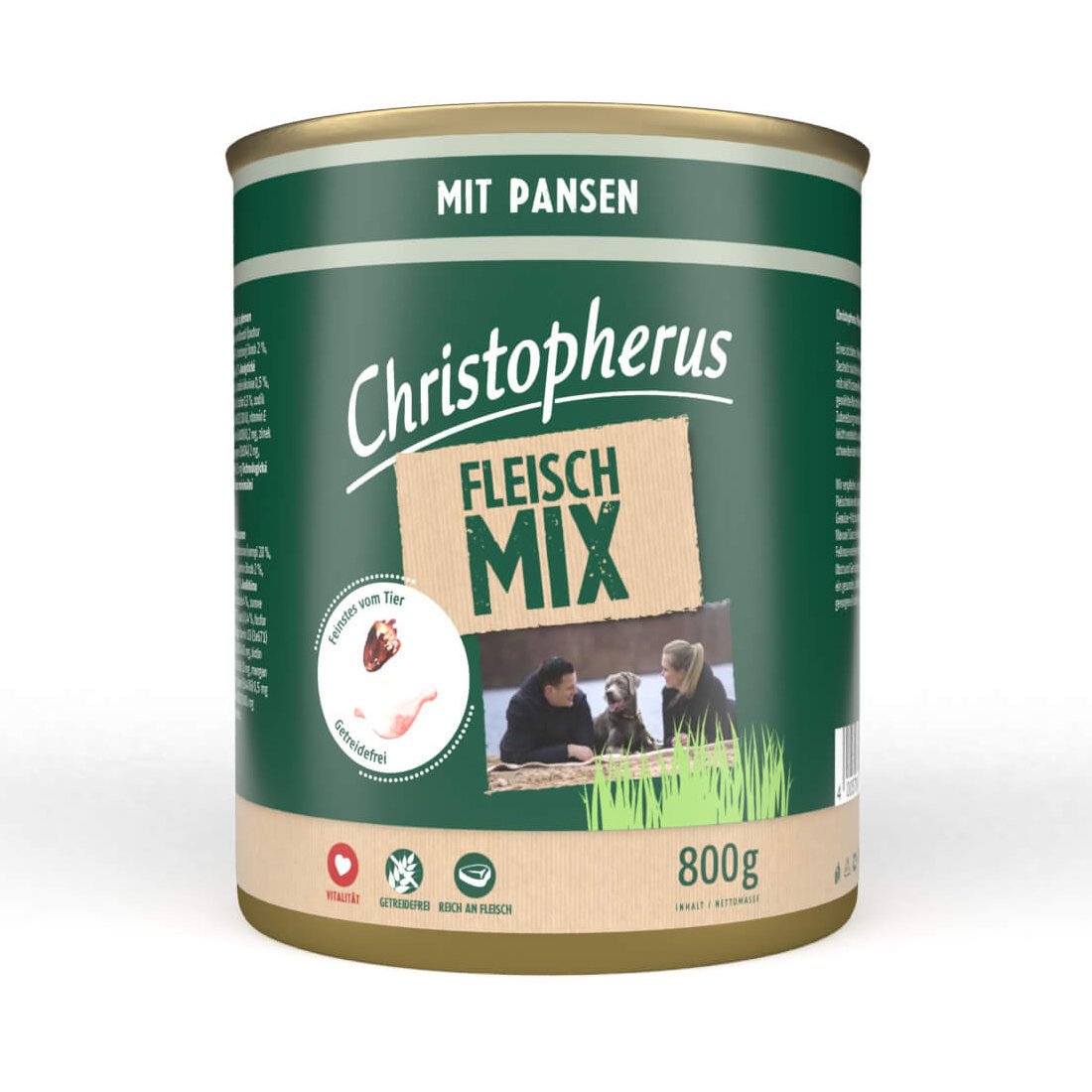 Christopherus Hundefutter Dose Fleischmix – mit Pansen 6x800g