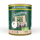 Christopherus Hundefutter Dose Fleischmix – mit Hühnerherzen 6x800g