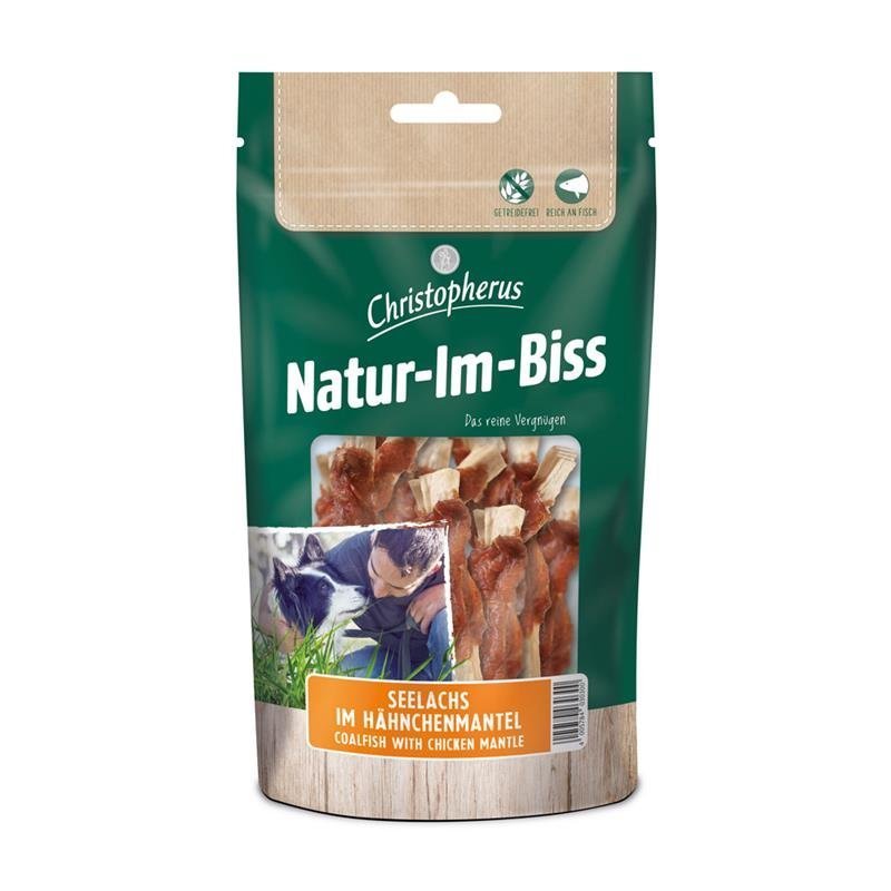 Natur im Biss Kausnacks – Seelachs im Hähnchenmantel, 70 g