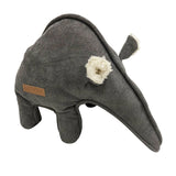 Hundespielzeug aus Cordsamt – Ameisenbär Liz, grau, 27 x 18 cm