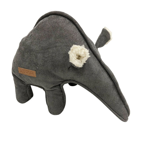 Hundespielzeug aus Cordsamt – Ameisenbär Liz, grau, 27 x 18 cm