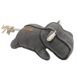 Hundespielzeug aus Cordsamt – Nilpferd Emmy, grau, 30 x 14 cm