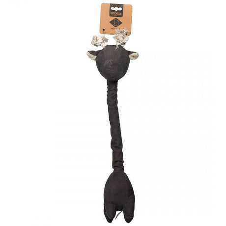 Hundespielzeug aus Cordsamt – Giraffe George, grau, 20 x 52 cm