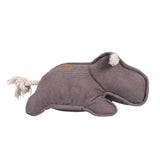 Hundespielzeug aus Cordsamt – Nilpferd Emmy, grau, 30 x 14 cm