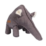 Hundespielzeug aus Cordsamt – Ameisenbär Liz, grau, 27 x 18 cm