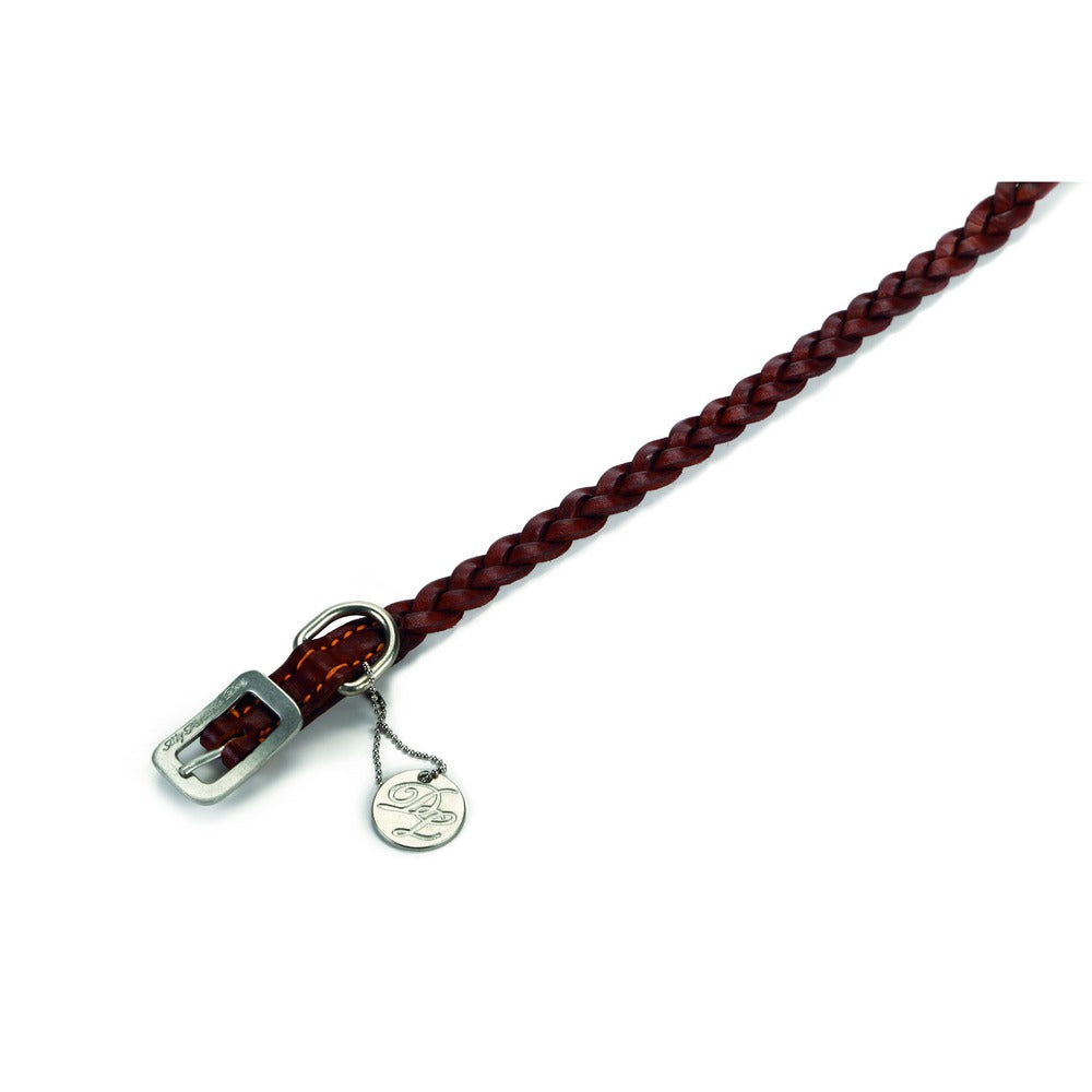 Designed By Lotte Lederhalsband für Hunde geflochten