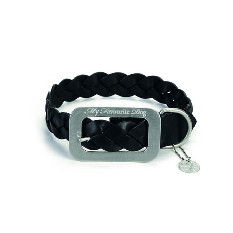 Designed By Lotte Lederhalsband für Hunde geflochten