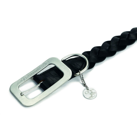 Designed By Lotte Lederhalsband für Hunde geflochten