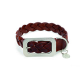 Designed By Lotte Lederhalsband für Hunde geflochten