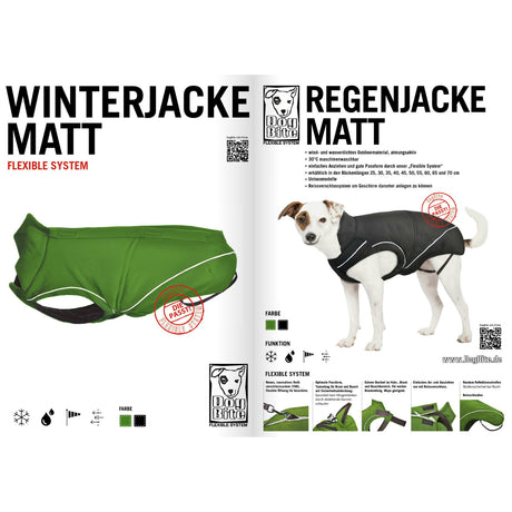 DogBite Hunde Ganzjahres Regenjacke Matt
