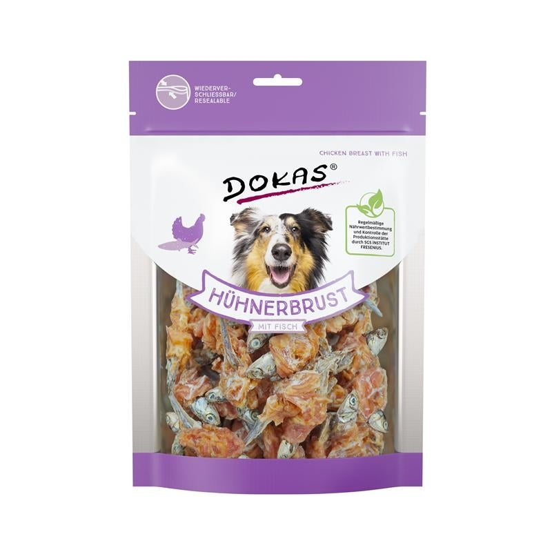 Dokas Hunde Snack Hühnerbrust mit Fisch g – 220 g