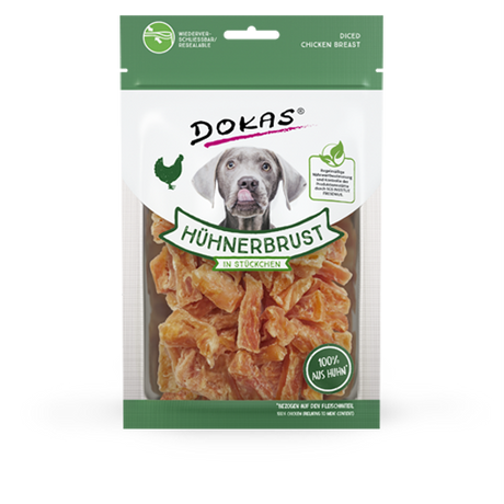 Dokas Hunde Snack Hühnerbrustfilet in Stückchen – 70 g