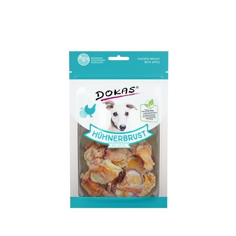Dokas Hunde Snack Hühnerbrustfilet mit Apfel – 70 g