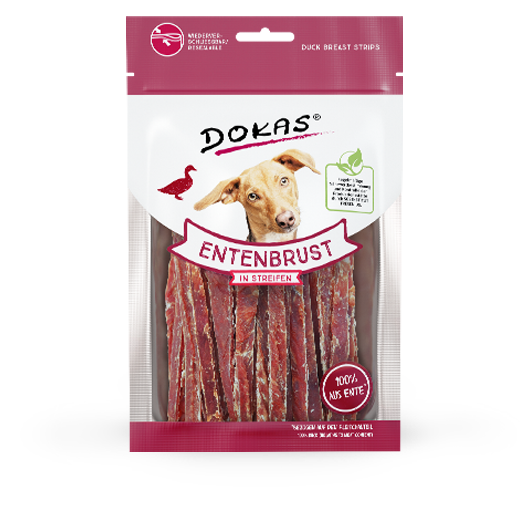 Dokas Hundesnack Entenbrust in Streifen Kaustreifen – 70g
