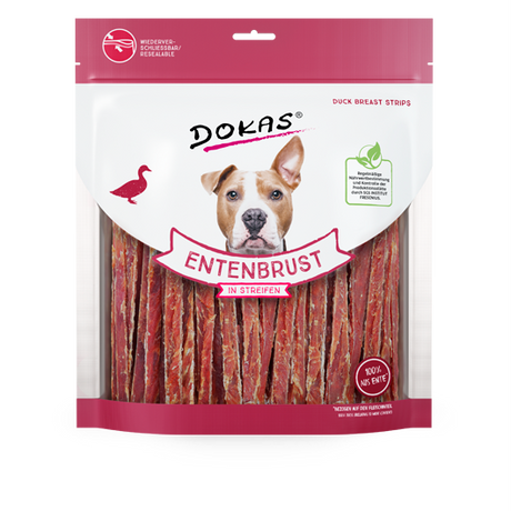 Dokas Hundesnack Entenbrust in Streifen Kaustreifen – 500g