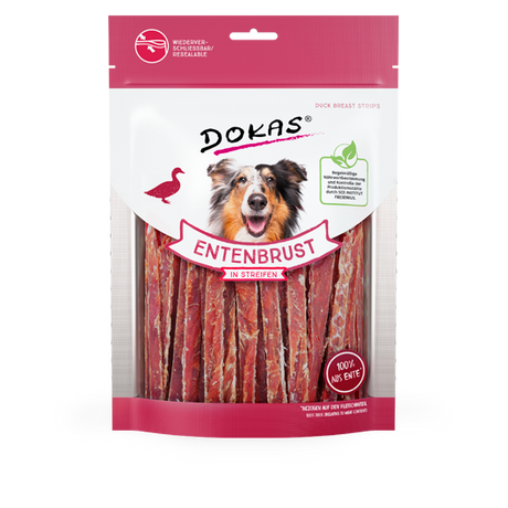 Dokas Hundesnack Entenbrust in Streifen Kaustreifen – 250g