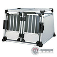 Trixie Doppel Transportbox Alubox Autobox für 2 Hunde – Aluminium, 93 × 64 × 88 cm