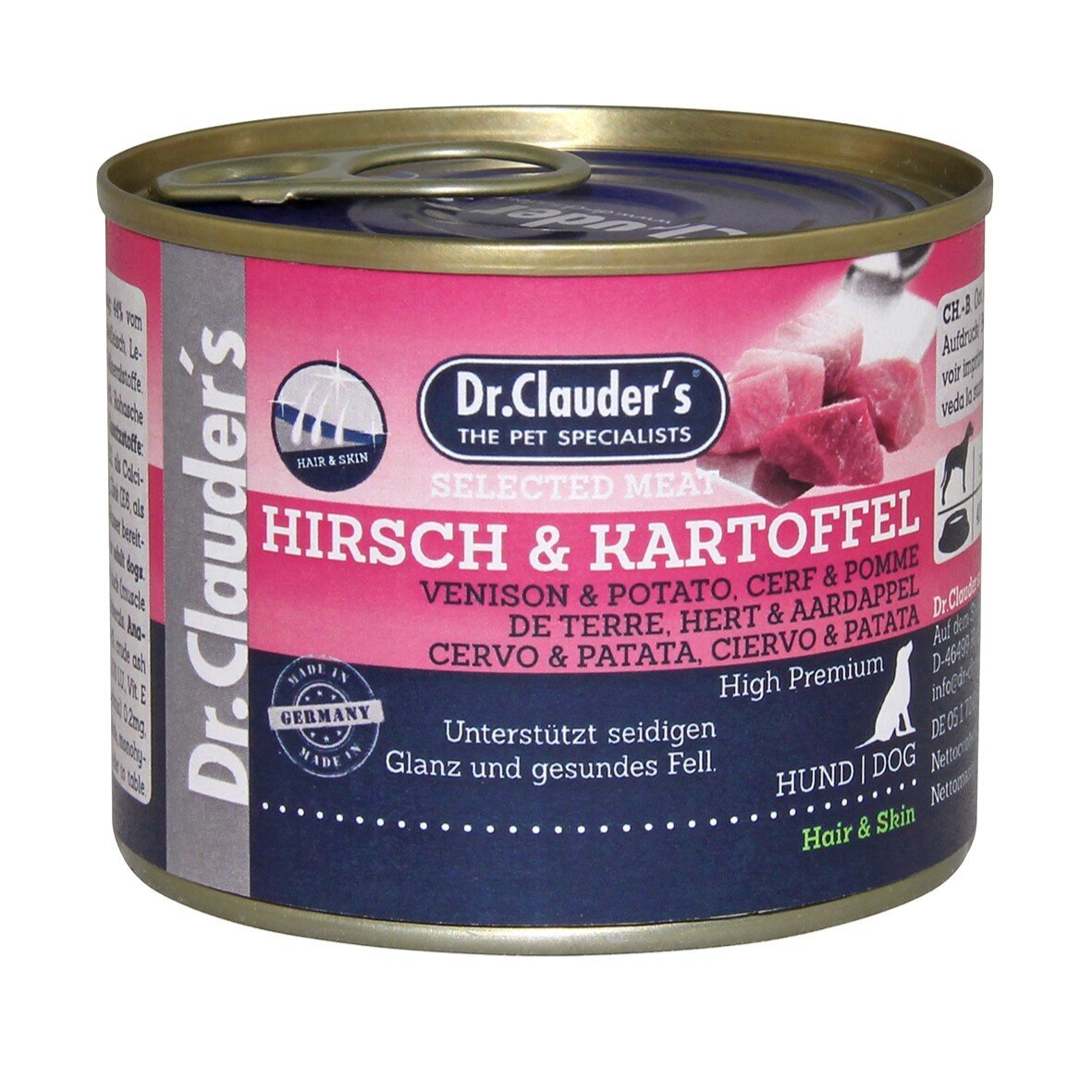 Selected Meat Pro Hair & Skin Hundefutter – Hirsch&Kartoffel 6x200g