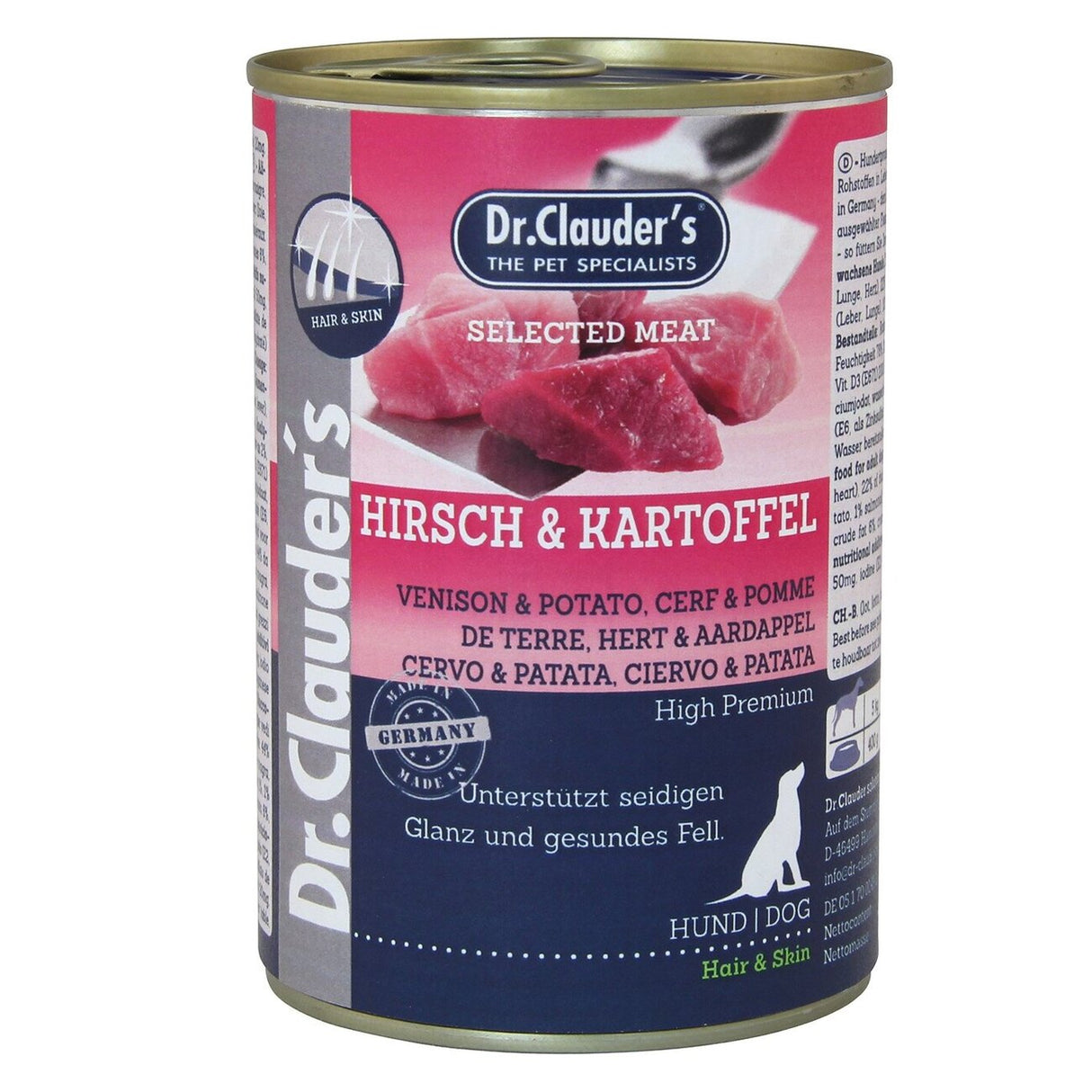 Selected Meat Pro Hair & Skin Hundefutter – Hirsch&Kartoffel 6x400g