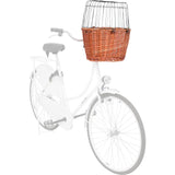Front Hundefahrradkorb aus Weide mit Gitter