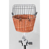 Front Hundefahrradkorb aus Weide mit Gitter