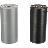 Farbige Hundekotbeutel – 10 Rollen à 20 Stück, schwarz/grau