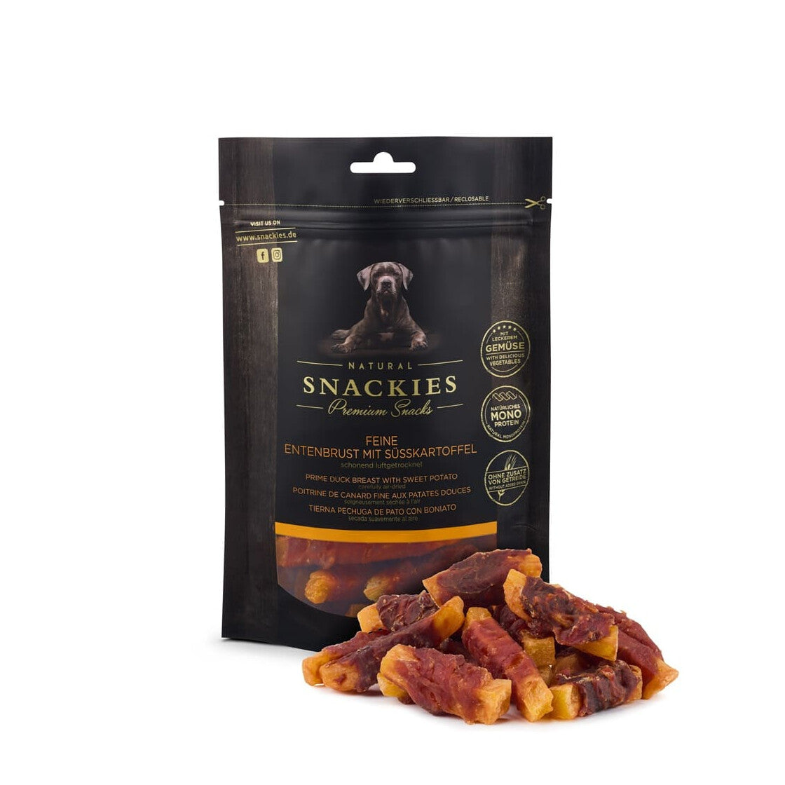 Snackies Feine Entenbrust mit Süßkartoffel für Hunde – Getreidefrei & Monoprotein