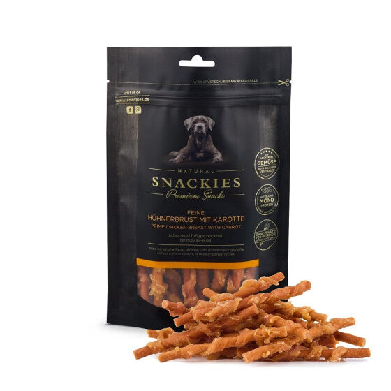 Snackies Hühnerbrust mit Karotte – Der gesunde, luftgetrocknete Hundesnack für Deine Fellnase
