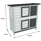 Kaninchenstall Combi 1 Rustic Grau