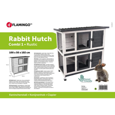 Kaninchenstall Combi 1 Rustic Grau