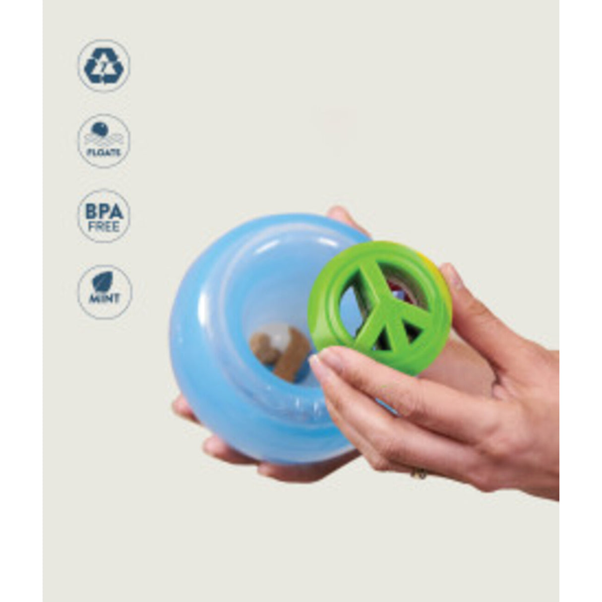 Orbee-Tuff Snoop Ø ca. 12,5 cm Interaktives Snackspielzeug – HELLBLAU