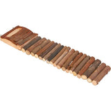 Hamsterleiter mit Futternapf aus Holz – 18 Sprossen, 27,5 x 7 cm