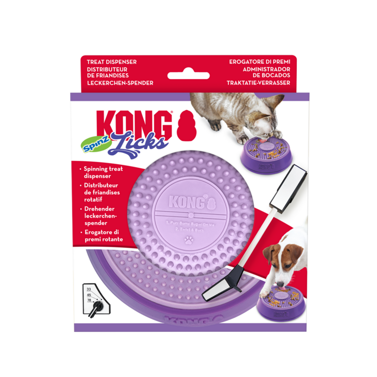 Licks Spinz Drehende Leckplatte Schleckmatte – S: 15,2 x 15,2 x 3,1 cm