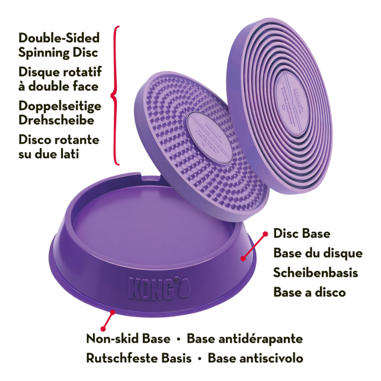 Licks Spinz Drehende Leckplatte Schleckmatte – S: 15,2 x 15,2 x 3,1 cm