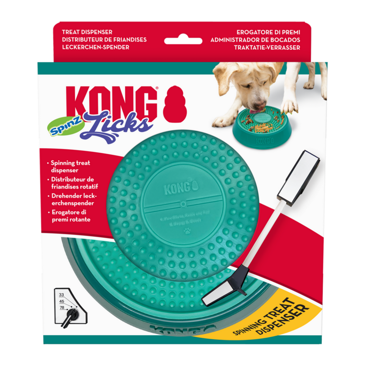 Licks Spinz Drehende Leckplatte Schleckmatte – L: 20 x 20 x 4,7 cm