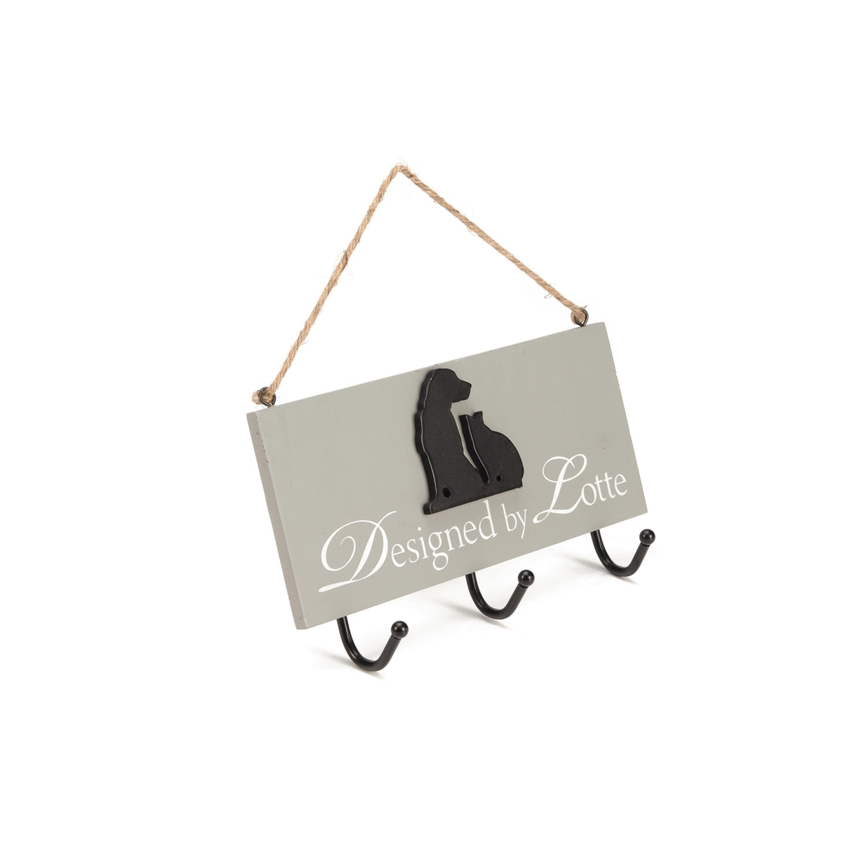 Holzschild zum Aufhängen - Designed by Lotte – grau