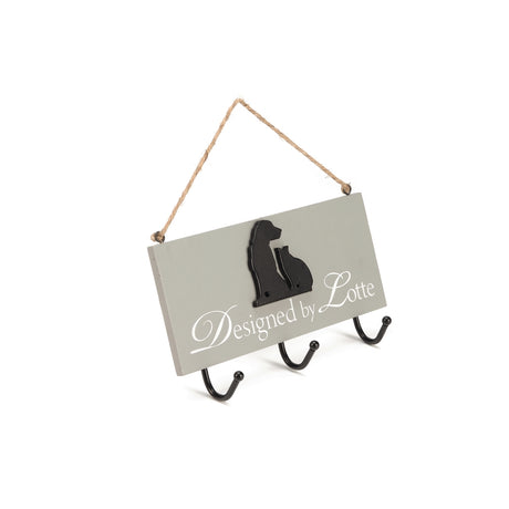 Holzschild zum Aufhängen - Designed by Lotte – grau