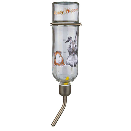 Honey & Hopper Glastränke für Kleintiere – Glas, 500 ml, Kaninchen