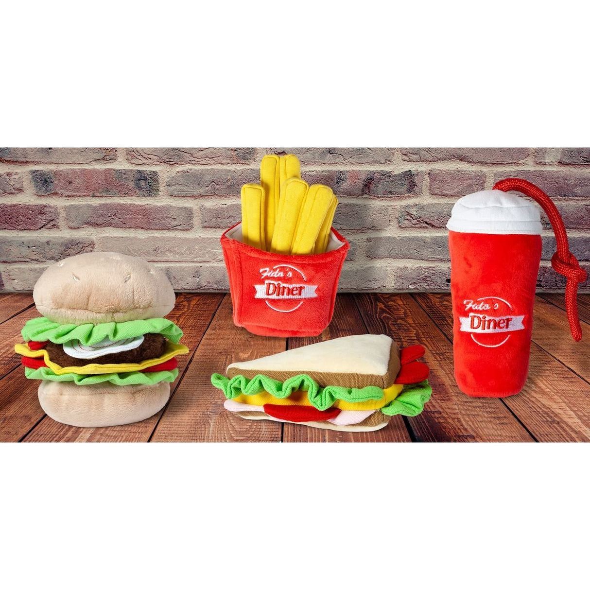 Hundespielzeug aus Plüsch Burger