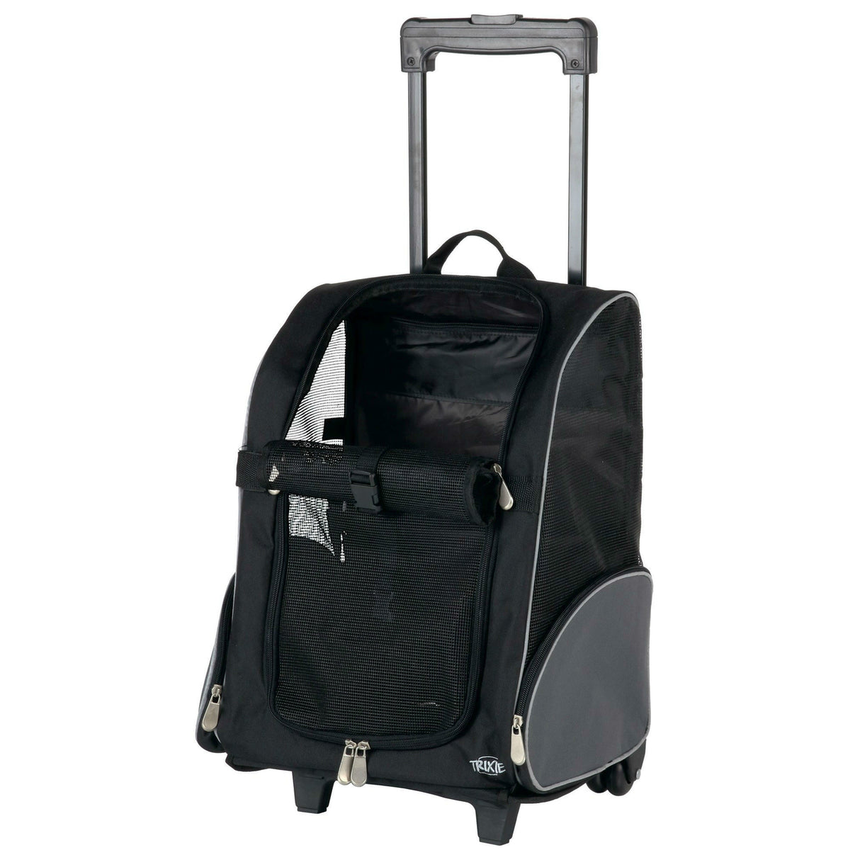 Hundetrolley Rucksack 2in1 – 36 × 50 × 27 cm, Nylon, schwarz - 2,48 kg, für Hunde bis 8kg