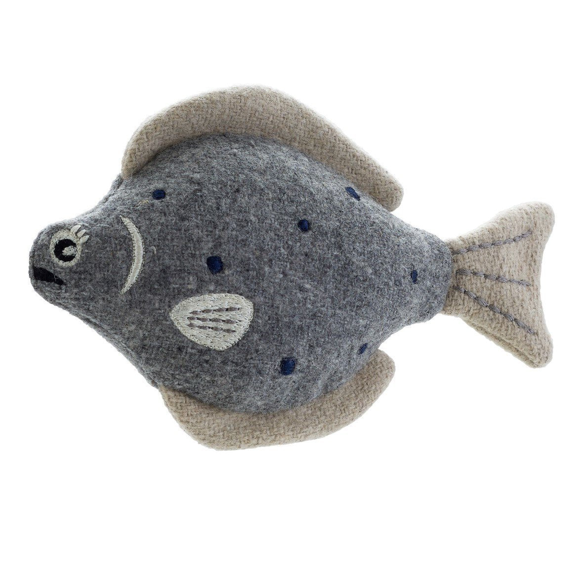 Hundespielzeug Skagen – Steinbutt, 21 cm, grau