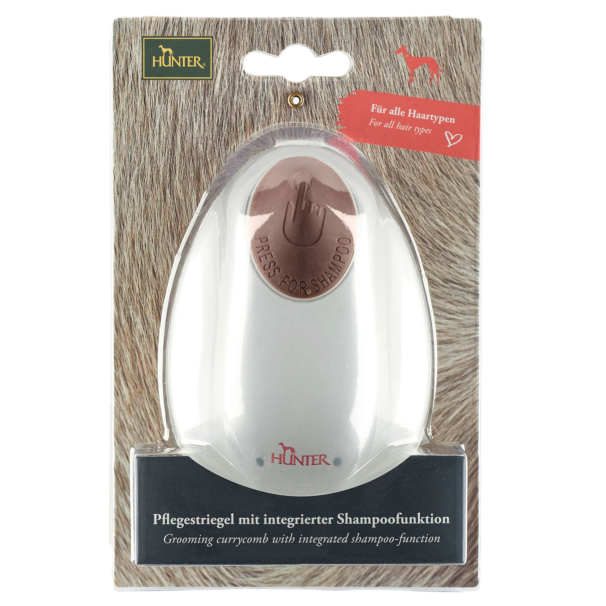 HUNTER Pflegestriegel Spa mit integrierter Shampoofunktion