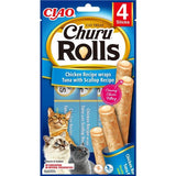 Inaba Cat Churu Rolls Katzensnack – Huhn mit Thunfisch & Jakobsmuschel 4 x 14g