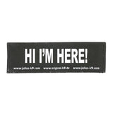 Julius K9 Logo Klettsticker groß G-L – HI, I'M HERE!