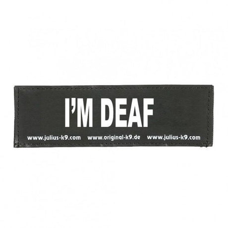 Julius K9 Logo Klettsticker groß G-L – I'M DEAF
