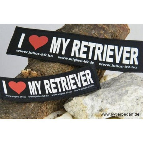 Julius K9 Logo Klettsticker groß G-L – I LOVE MY RETRIEVER