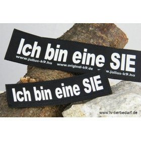 Julius K9 Logo Klettsticker klein G - L – Ich bin eine SIE