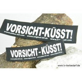 Julius K9 Logo Klettsticker klein M - Z – VORSICHT - KÜSST!