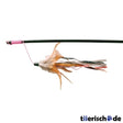 Katzen Spielangel mit Lederbändchen und Federn