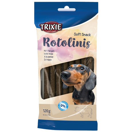 Kaustange Rotolinis für Hunde – Pansen, 12 Stück, 120 g, ca. 12 cm